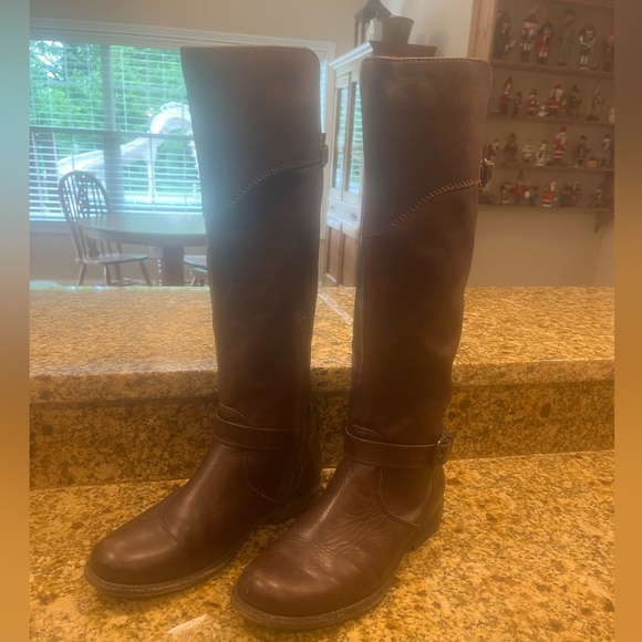 Frye Shoes - Frye Dorado Tall Chocolate Brown Leather Riding Boots Equestrian Style 8